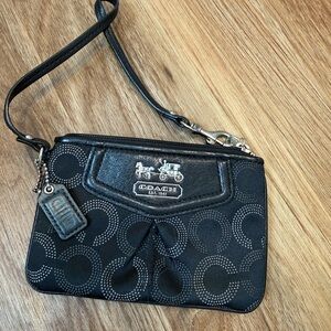 Coach Black Patterned Wristlet